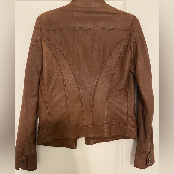 Handmade Italian Brown Real leather jacket size: S - Picture 4 of 4